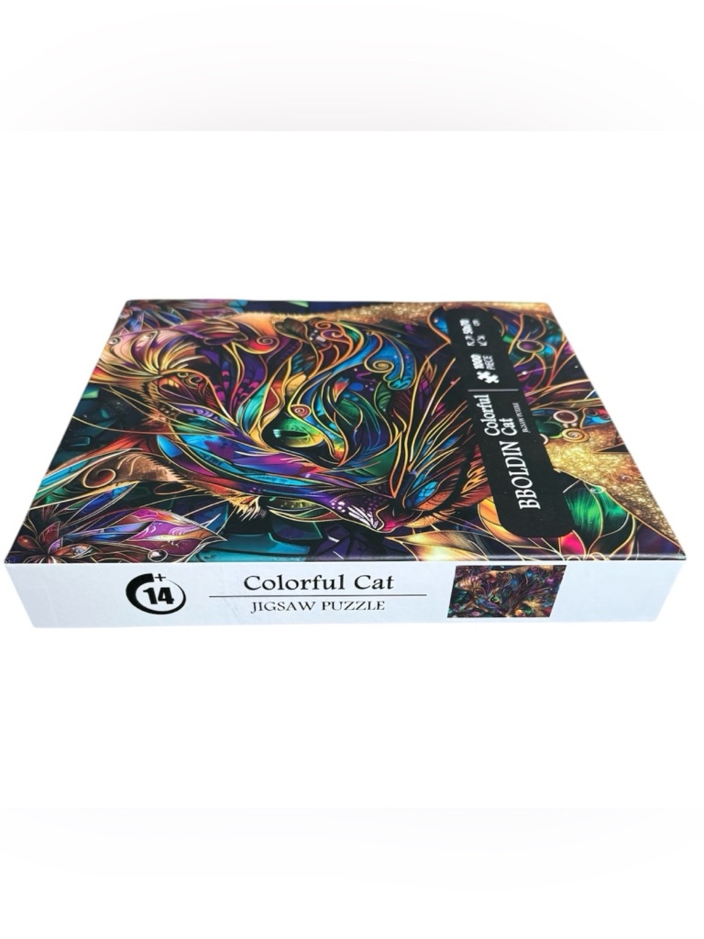 Colorful Cat Abstract Mosaic Pattern Jigsaw Puzzle 1000pcs Complete - Picture 5 of 5